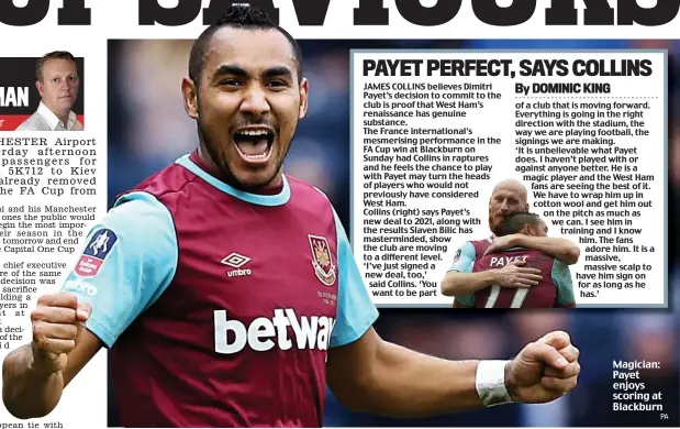  ??  ?? Magician: Payet enjoys scoring at Blackburn