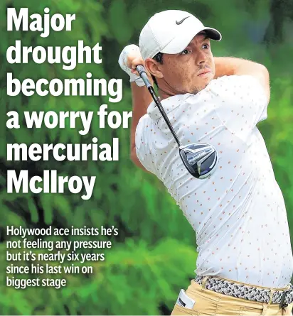  ??  ?? Rory McIlroy’s run of 10 top-10s and five missed cuts in Majors over the past few years is a strange mixed bag