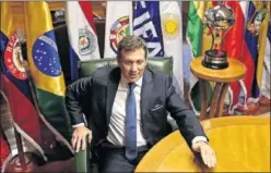  ??  ?? ANUNCIO. El presidente de la CONMEBOL, Alejandro Domínguez.