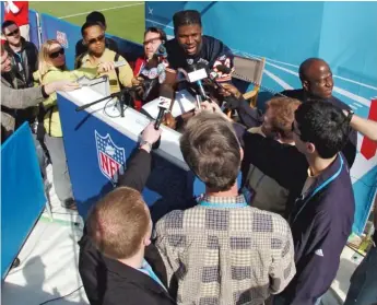  ?? GETTY IMAGES ?? The Bears’ Devin Hester speaks during media day in the week leading up to Super Bowl XLI.