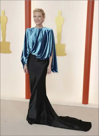  ?? PHOTO BY JORDAN STRAUSS — INVISION/AP ?? Cate Blanchett in Louis Vuitton at this year’s Oscars.