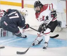 ?? RYAN REMIORZ THE CANADIAN PRESS ?? Canada’s Brigette Lacquette is the first First Nations player on Canada’s Olympic women’s hockey team.