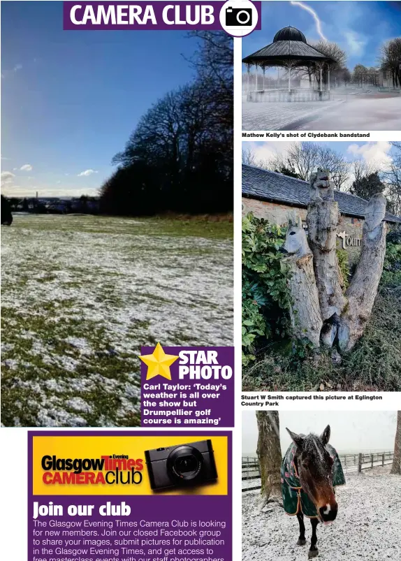  ??  ?? Mathew Kelly’s shot of Clydebank bandstand
Stuart W Smith captured this picture at Eglington Country Park