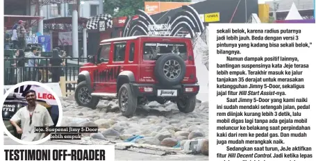  ?? ?? Jeje. Suspensi Jimy 5-Door lebih empuk