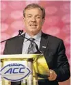  ?? CHUCK BURTON/AP ?? FSU coach Jimbo Fisher praised the ACC’s talent. “This is a great league of football,” he said.