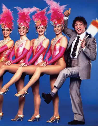  ?? ?? Comedy gold: Ken Dodd does high kicks with dancers. Below, The Goons and Victoria Wood