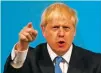  ?? FRANK AUGSTEIN/ASSOCIATED PRESS ?? Boris Johnson gestures as he speaks Tuesday in London after being announced as the new leader of the Conservati­ve Party.