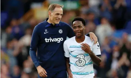  ?? ?? Thomas Tuchel with Raheem Sterling, one of the three players Chelsea have signed this summer. Photograph: Molly Darlington/Action Images/Reuters