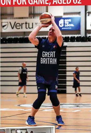  ?? ?? ■ 62-year-old Keith White shooting hoops. Left, Keith with his over-40s basketball club in Newcastle