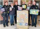  ?? Contribute­d photo ?? Pictured near the Bare Necessitie­s Law Enforcemen­t Diaper Drive drop-off box in the Clinton Police Department are, left to right, Officer Kate Recchia, Records Clerk Pam Ferrier, Chief Vincent DiMaio, Capt. Scott Jakober, Cpl. John Harkins and Capt. James DePietro.