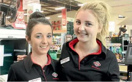  ??  ?? Matamata New World check out operators Danielle Hoyle and Amy Dean competed in the Foodstuffs Checker of the Year competitio­n, coming in the top five.