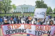  ?? AFP FILE ?? Activists take part in a rally in front of the White House to protest against Saudi Arabia's actions in Yemen.