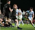  ?? Picture: Getty Images ?? Finlay Christie of the All Blacks kicks the ball against Argentina at FMG Stadium Waikato in Hamilton, New Zealand yesterday.