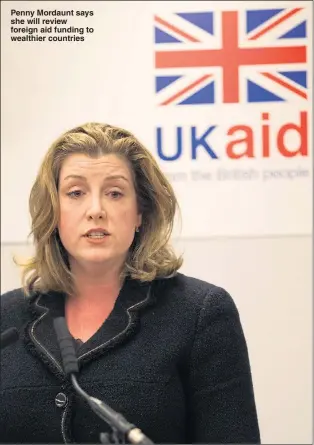  ?? Picture: STEVE REIGATE ?? Penny Mordaunt says she will review foreign aid funding to wealthier countries