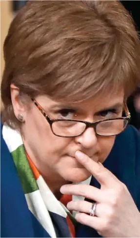  ??  ?? Food for thought: SNP leader Nicola Sturgeon in Edinburgh yesterday