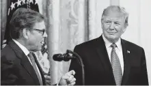  ?? Nicholas Kamm / AFP / Getty Images ?? President Donald Trump listens as Energy Secretary and former Texas Gov. Rick Perry speaks at the White House on Monday about the administra­tion's environmen­tal policies.