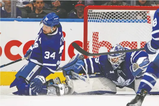  ?? CLAUS ANDERSEN/GETTY IMAGES ?? Ilya Samsonov of the Toronto Maple Leafs could be seeing a lot of action in the coming weeks with fellow goaltender Matt Murray shelved by an injury.