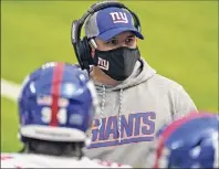  ?? Ashley Landis / Associated Press ?? First-year head coach Joe Judge says the 0-5 Giants need to understand what mistakes they have to correct and what they do well and can try to build on. They play four of their next five games against mediocre NFC East division teams.