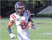  ?? GEORGE WALKER IV/TENNESSEAN.COM ?? Wide receiver Elijah Moore is capable of dominating on underneath routes and regularly beating defenders deep.