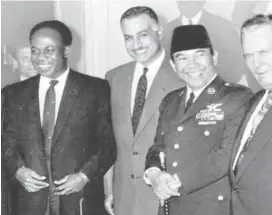  ??  ?? Kwame Nkrumah (left) of Ghana and other world leaders at the Bandung Conference in Indonesia in 1955