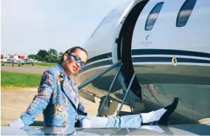  ?? ?? Rita Ora: She put out this picture of her next to a private plane