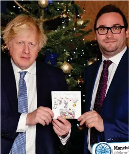  ?? ?? What a card: Christian Wakeford with the PM in December. Top right: Being welcomed to Labour. Right: At an alleged party