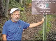  ?? Doug Walker / Rome News-Tribune ?? Georgia Nature Conservati­on Director of Stewardshi­p Malcolm Hodges reflects on the dangers of invasive plant species Saturday at the entrance to the Dorsey Trail in Marshall Forest.