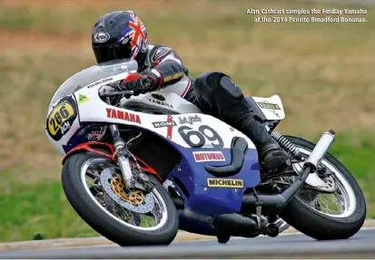  ??  ?? Alan Cathcart samples the Findlay Yamaha
at the 2014 Penrite Broadford Bonanza.