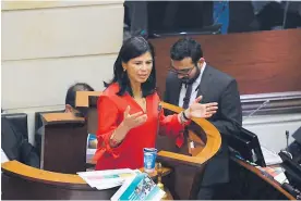  ?? JHONNY HOYOS ?? Gloria Alonso, directora de Planeación durante la sesión en el Congreso.