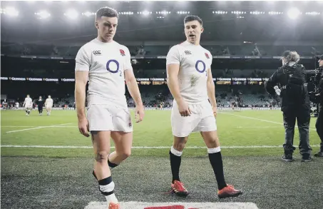  ??  ?? England’s George Ford (left) and Ben Youngs after the Guinness Six Nations match at Twickenham Stadium.