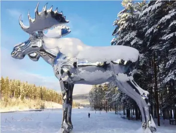  ??  ?? Four years ago, Stor-elvdal, a Norwegian regional municipali­ty 230 kilometres north of Oslo, erected what is now considered the world’s tallest moose statue — a full 30 centimetre­s taller than Mac the Moose.