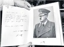  ??  ?? One of the 62 volumes of what purported to be Hitler’s diaries: ‘When such a scoop is offered, you don’t really want to hear anything that casts doubt on its veracity,’ Macarthur admitted