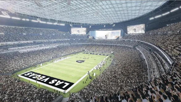  ??  ?? An artist’s renderings of the Las Vegas Raiders stadium which is set to open for the 2020 season.