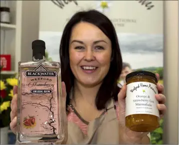  ??  ?? Laura Sinnott of Wexford Home Preserves with the company’s new Orange and Strawberry Gin Marmalade.