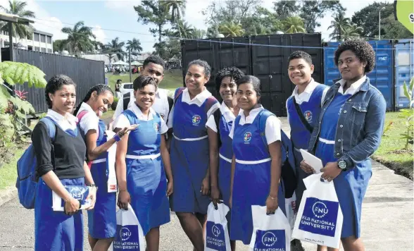  ?? Photo: Fiji National University ?? Students from Lelean Memorial School during the 2017 Fiji National University Open Day.