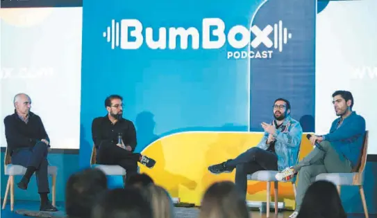  ?? / Cortesía: Caracol Televisión ?? Marcelo Liberini, Tato Cepeda, Diego Guerrero y Mauricio Cabrera en el estreno oficial de la plataforma BumBox.