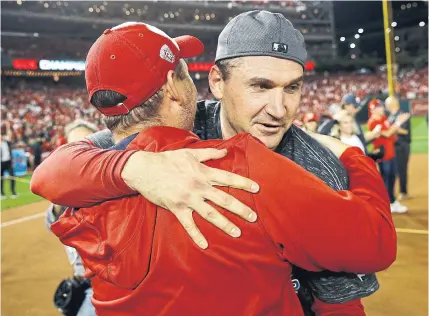  ?? PATRICK SEMANSKY THE ASSOCIATED PRESS ?? Fifteen-year veteran Ryan Zimmerman, right, says he and the Washington Nationals fanbase have “kind of grown up together.”