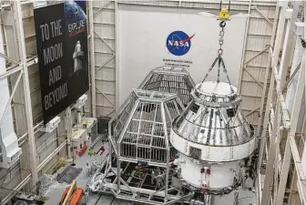  ?? NASA / Marvin Smith, Alcyon Technical Services ?? Changing mission priorities over the years and other issues have put NASA’s Orion spacecraft two years behind schedule and some $1.4 billion over budget, an audit finds.