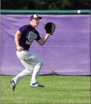  ?? RANDY MEYERS — THE MORNING JOURNAL ?? Keystone outfielder Justin Able tracks down a hit to center field.