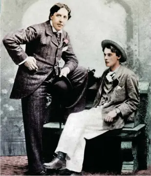  ?? ?? Oscar Wilde (left) with ‘Bosie’ Douglas. The pair’s relationsh­ip became the subject of a major scandal