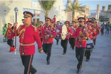  ?? ?? ■ The Zayed Festival Band in action during the opening of the festival in Al Wathba, Abu Dhabi, on Friday.