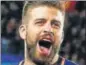  ??  ?? Gerard Pique after scoring.