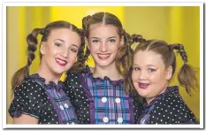  ??  ?? Emily Stenzel, 13, Jada Wright, 13 and Katie Stenzel, 11, from Performanc­e Plus Dance Centre.