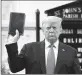  ?? Patrick Semansky AP ?? PRESIDENT Trump holds up a Bible after racial justice protesters were cleared in 2020.