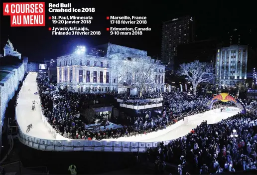  ?? PHOTO D’ARCHIVES, ANNIE T. ROUSSEL ?? La dernière visite du Red Bull Crashed Ice à Québec était en novembre 2015. Le parcours glacé se terminait à place D’youville, devant le Palais Montcalm.