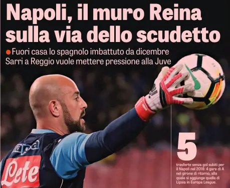  ??  ?? 5 trasferte senza gol subiti per il Napoli nel 2018: 4 gare di A nel girone di ritorno, alla quale si aggiunge quella di Lipsia in Europa League.