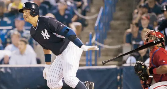  ??  ?? Álex Rodríguez, de los Yankees, está destinado a ser el bateador designado del equipo. También jugará en la tercera y la inicial.