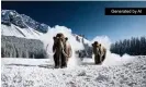  ?? ?? A screenshot from an AI-generated video of woolly mammoths. Photograph: OpenAI