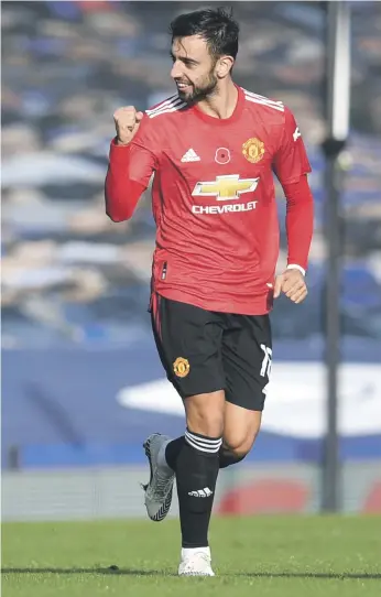  ?? AP ?? Bruno Fernandes, who revived Manchester United’s campaign last season at Goodison Park, returned to score two goals and assisted in the third against Everton yesterday