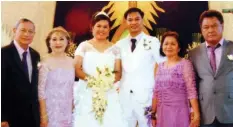  ??  ?? Couple with their parents. L-R: Dr. Aguido A. Magdadaro, Dr. Dee San T. Magdadaro, Mrs. Lydia Romas and Mr. Henry B. Romas